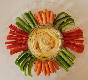 Veggie tray with hummus