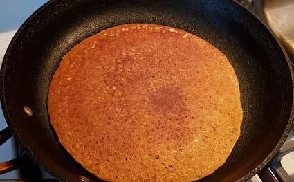 Fiber-rich pancake is done.