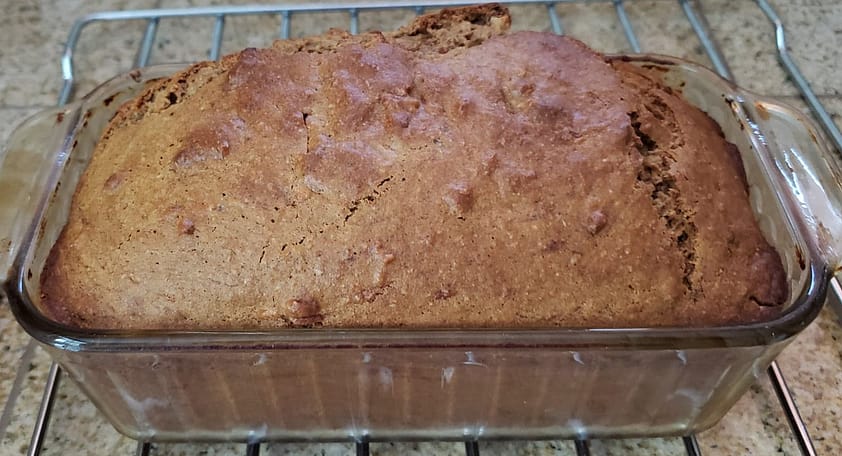 fiber-rich whole grain banana bread loaf